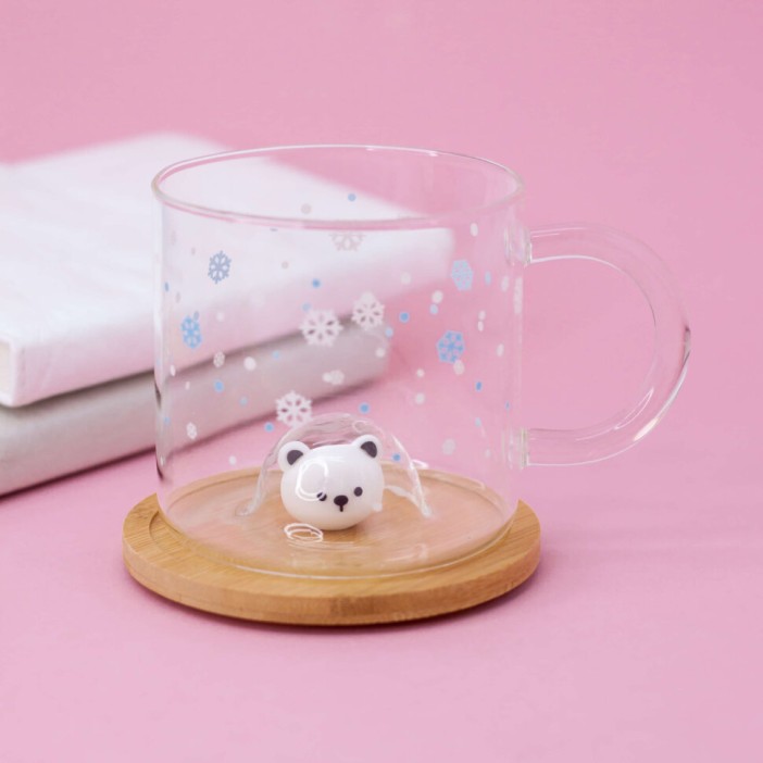 Кружка "Glass bear", snow (450ml) 