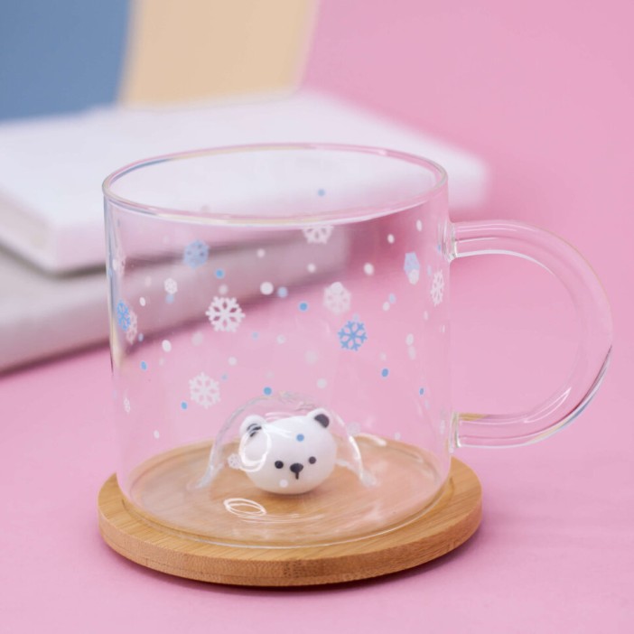 Кружка "Glass bear", snow (450ml) 