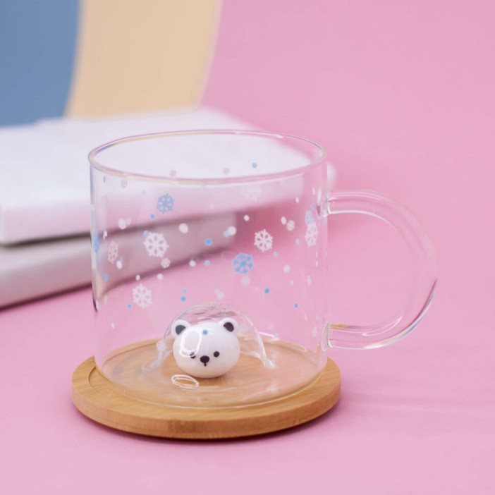 Кружка "Glass bear", snow (450ml) 