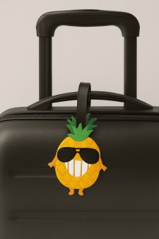 Бирка для багажа "Funny pineapple glass"