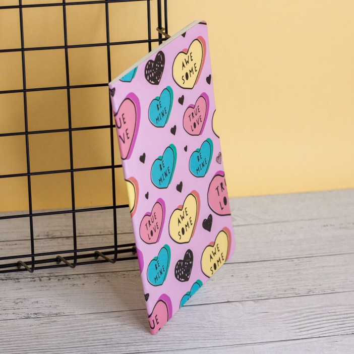 Тетрадь (A5) "Many hearts", pink (13.5*20.5) 