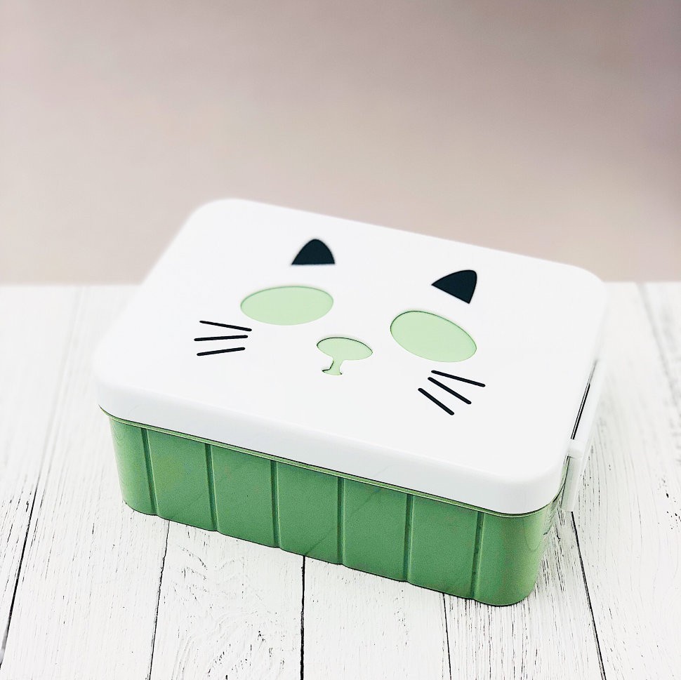 F947 Ланчбокс "Cat", green