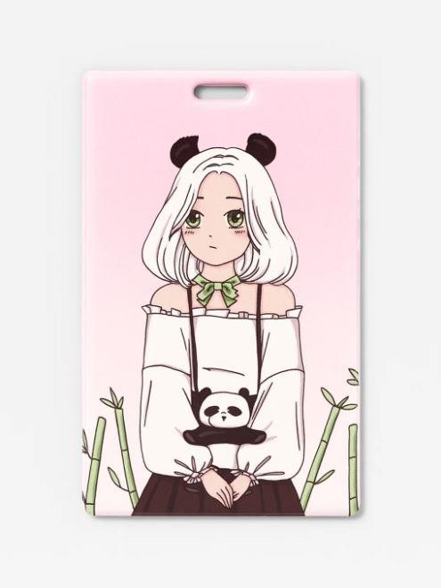 Держатель для карт Аниме &quot;Perfect panda girl&quot; (6,5 х 10,4 см) 