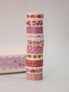 Набор декоративного скотча 10 шт. &quot;Love story&quot;, mix  (1.5см*2м)