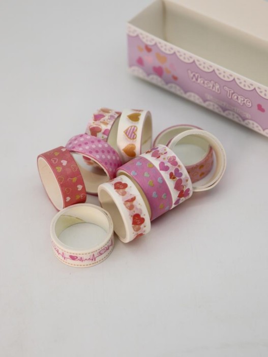 Набор декоративного скотча 10 шт. &quot;Love story&quot;, mix  (1.5см*2м) 