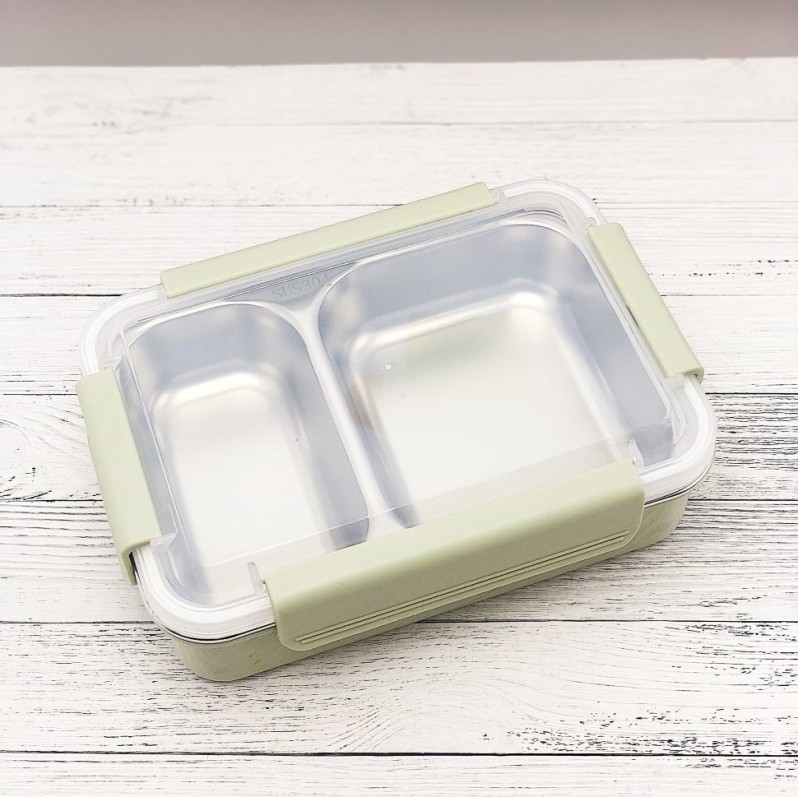 Ланчбокс &quot;Металлический 2 секции&quot;, green 