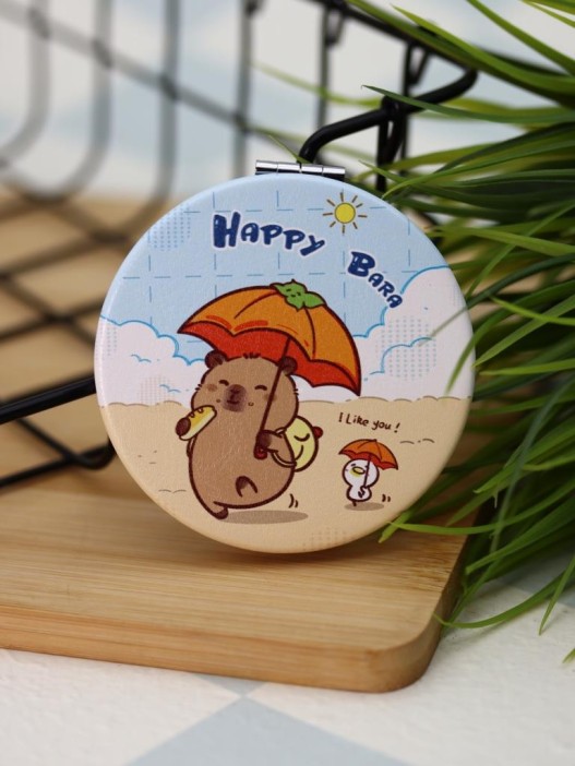 Зеркало раскладное "HappyBara", пляж (7*7 см) 