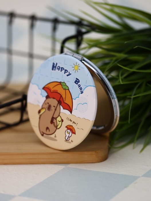 Зеркало раскладное "HappyBara", пляж (7*7 см) 