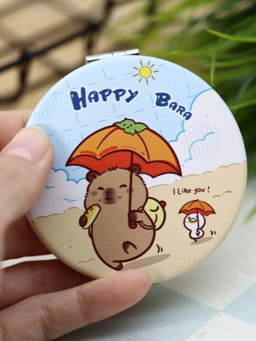 Зеркало раскладное "HappyBara", пляж (7*7 см) 