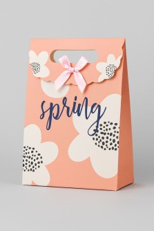 Пакет подарочный (M) "Big flowers", red (19x9x27)