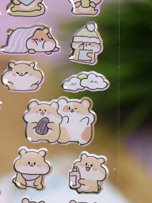 Наклейки объемные &quot;Wind-up hamster&quot; (20,5*9 см) 