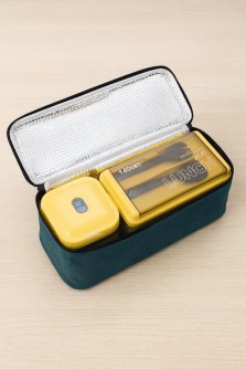 Набор ланчбоксов в термосумке "Big lunch", синий, 2 яруса, 4 отделения (1400 мл)