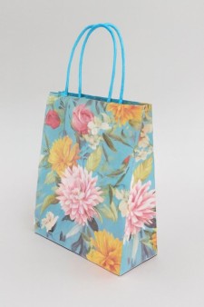 Пакет подарочный «Flower hugs», blue-yellow (21*25.5*10)