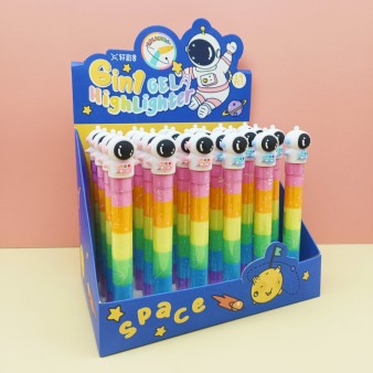 Разноцветные мелки "Happy astronaut", 6 в 1, rainbow, шоу-бокс 24 шт.