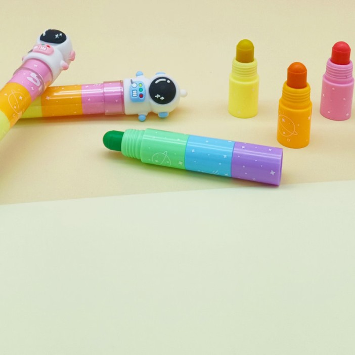 Разноцветные мелки &quot;Happy astronaut&quot;, 6 в 1, rainbow, шоу-бокс 24 шт. 