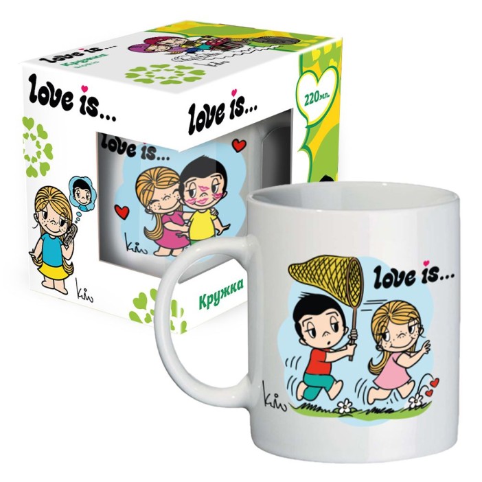 Кружка  &quot;Love is...&quot;, в подарочной упаковке, фарфор (220 мл) 
