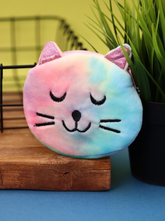 Кошелёк плюшевый "Multicolored cat", colorful (10*11 см) 