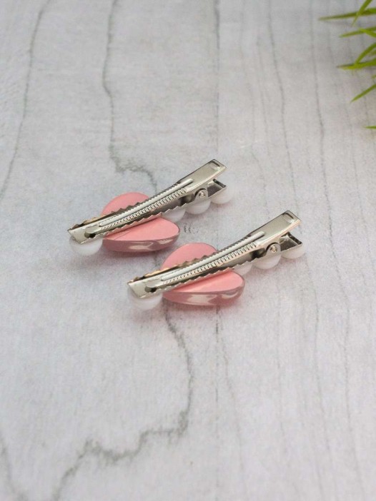 Набор заколкок для волос GIRLY 2 шт. &quot;Pearl heart&quot;, pink 