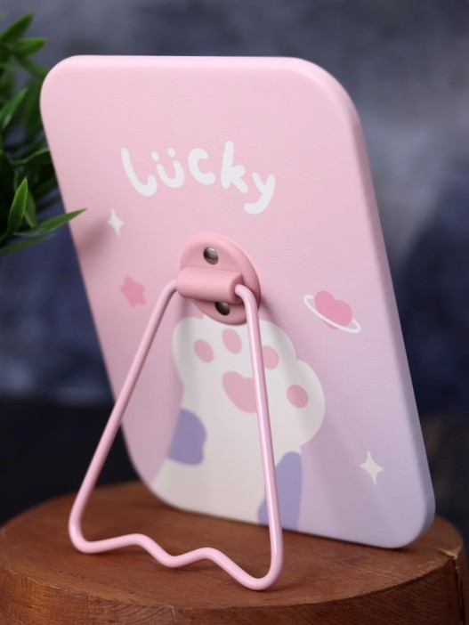 Зеркало настольное "Lucky paw", pink (16*12 см) 