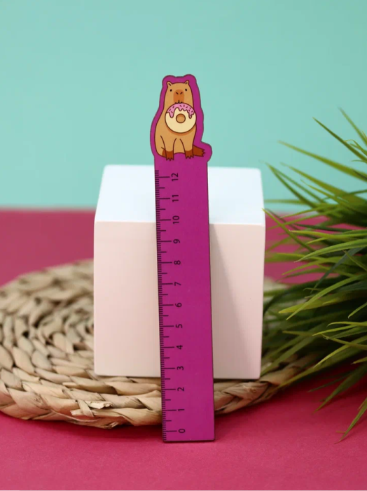 Линейка ECO из дерева «Capybara donut» 