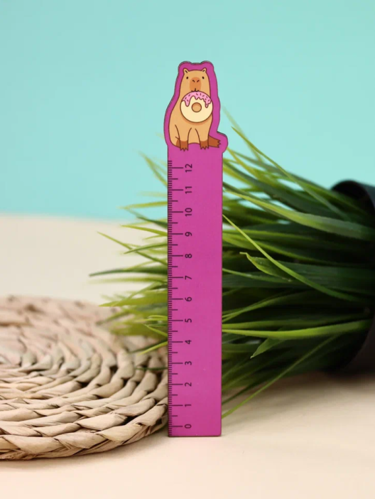 Линейка ECO из дерева «Capybara donut» 