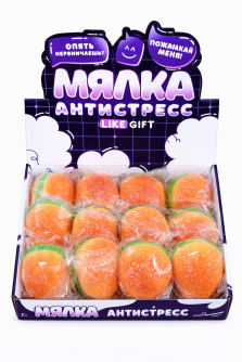 Мялка - антистресс Гамбургер», шоу-бокс 12 шт.