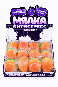 Мялка - антистресс Гамбургер», шоу-бокс 12 шт.