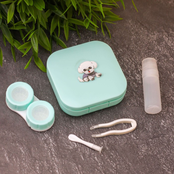 Контейнер для линз «Dog», baby green 