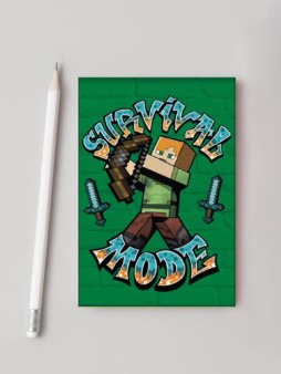 Блокнот А7 "My Game-4", клетка, 40 л, на скрепке, обл. 200 гр/м2 (65*98 мм)