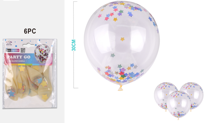 Набор воздушных шаров 6 шт. &quot;Magic sphere&quot;, star (30 см) 