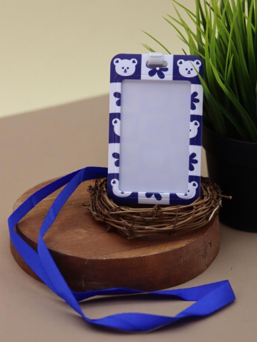 Футляр для карт на ленте &quot;Blue bear&quot;, flower 