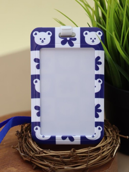 Футляр для карт на ленте &quot;Blue bear&quot;, flower 