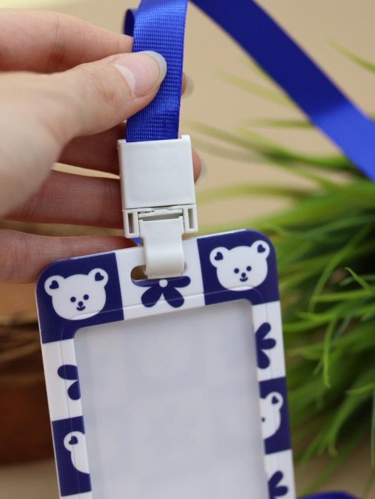Футляр для карт на ленте &quot;Blue bear&quot;, flower 