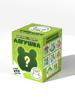 Комлпект фигурок-секрет MilotaBox "Весёлая лягушка", (2,5 см) - 8шт., белый шоу-бокс