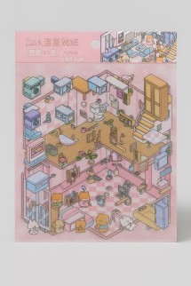 Наклейки для творчества румбокс "Дом в розовых оттенках", розовые