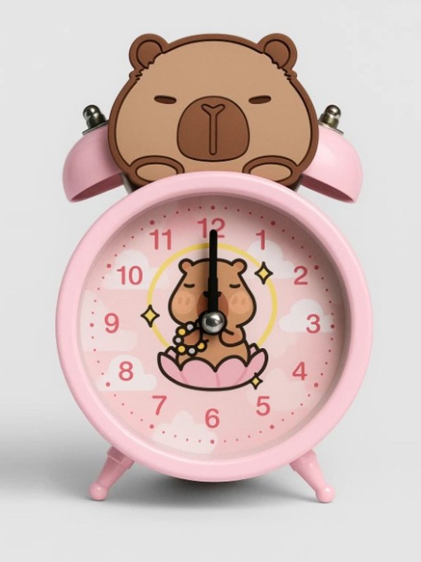 Часы-будильник «Capy moments», pink 