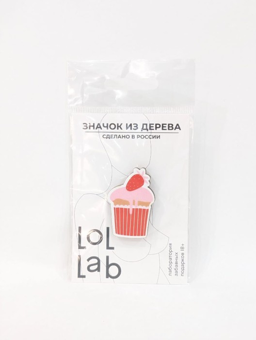 Значок ECO из дерева LOL LAB &quot;Cupcake&quot; 