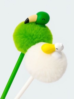 Ручка шариковая с помпоном "Флаффминго", микс