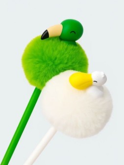 Ручка шариковая с помпоном "Флаффминго", микс