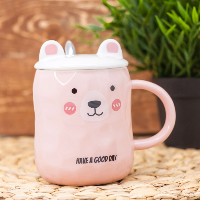 Кружка "Cute bear" pink (450 мл) 