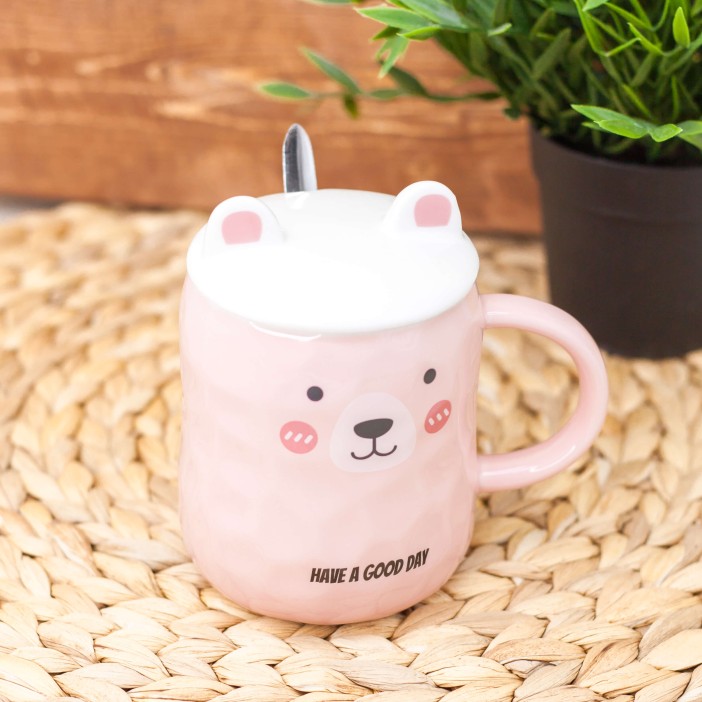 Кружка "Cute bear" pink (450 мл) 