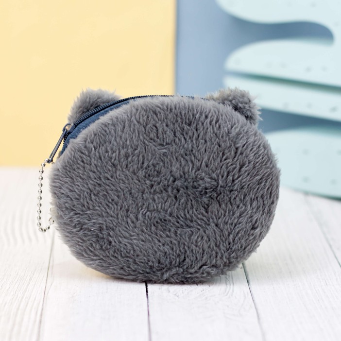 Кошелёк плюшевый &quot;Сat&quot;, grey (11,5*12,5 см) 