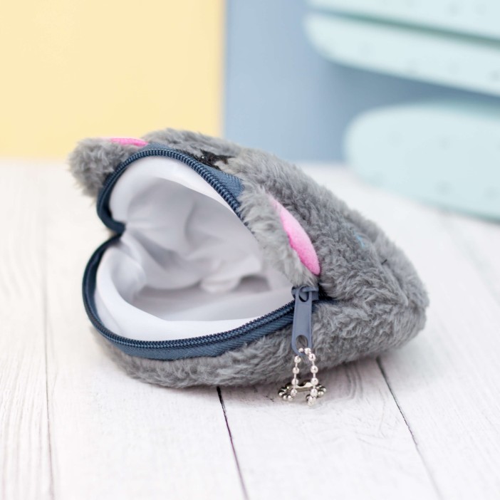 Кошелёк плюшевый &quot;Сat&quot;, grey (11,5*12,5 см) 