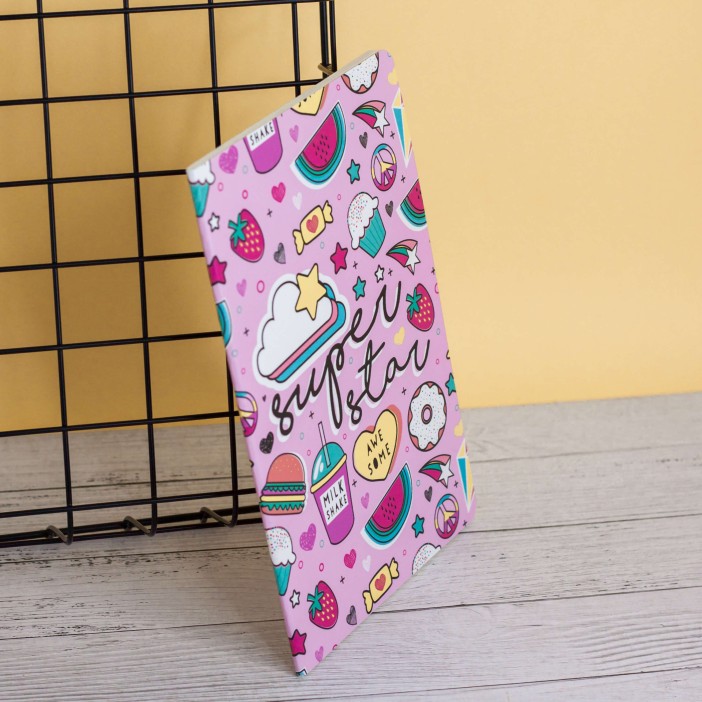 Тетрадь (A5) "Many food", pink (13.5*20.5) 