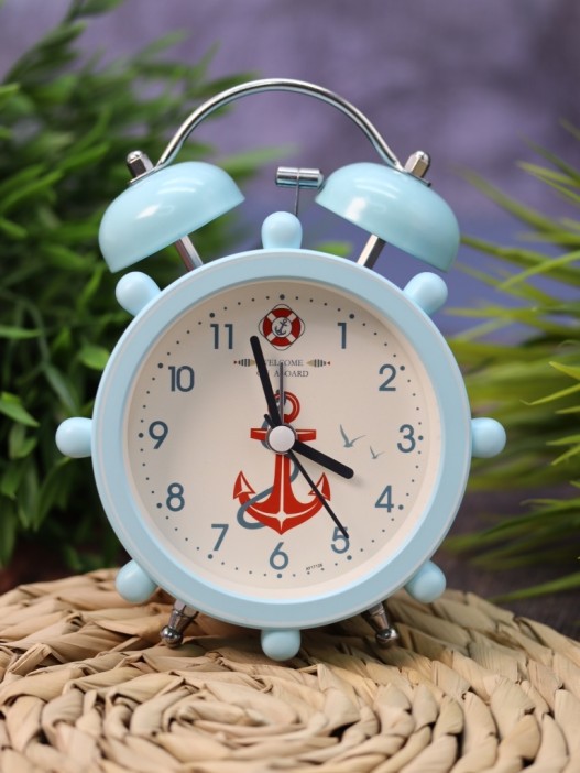 Часы-будильник &quot;Aboard Якорь&quot;, light blue (14х11 см) 
