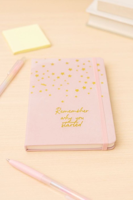 Блокнот (А5) &quot;Remember why you started&quot;, pink (14.5*21) 