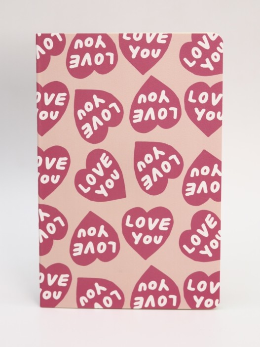 Блокнот (А5) &quot;Love writings hearts&quot;, pink (14.5х21 см) 