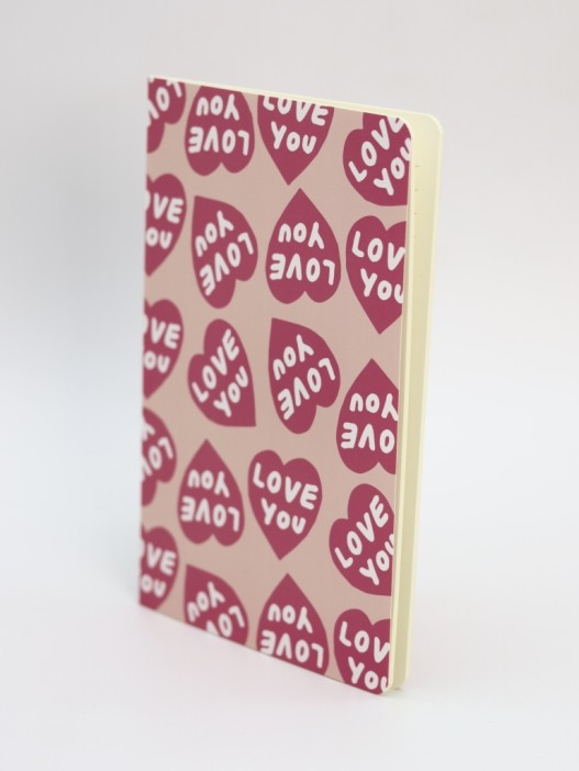 Блокнот (А5) &quot;Love writings hearts&quot;, pink (14.5х21 см) 