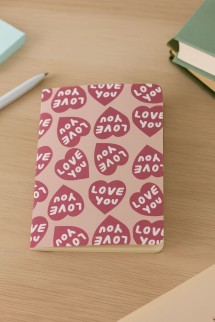 Блокнот (А5) &quot;Love writings hearts&quot;, pink (14.5х21 см)
