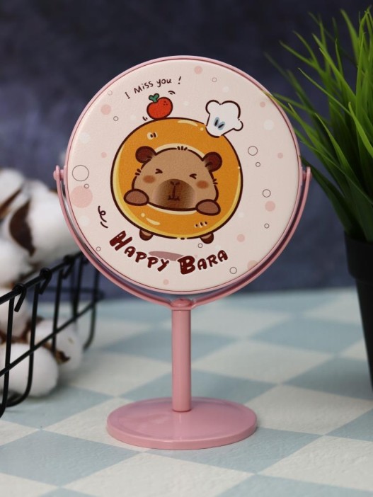 Зеркало настольное на ножке &quot;HappyBara&quot;, пончик (10,5*18 см) 